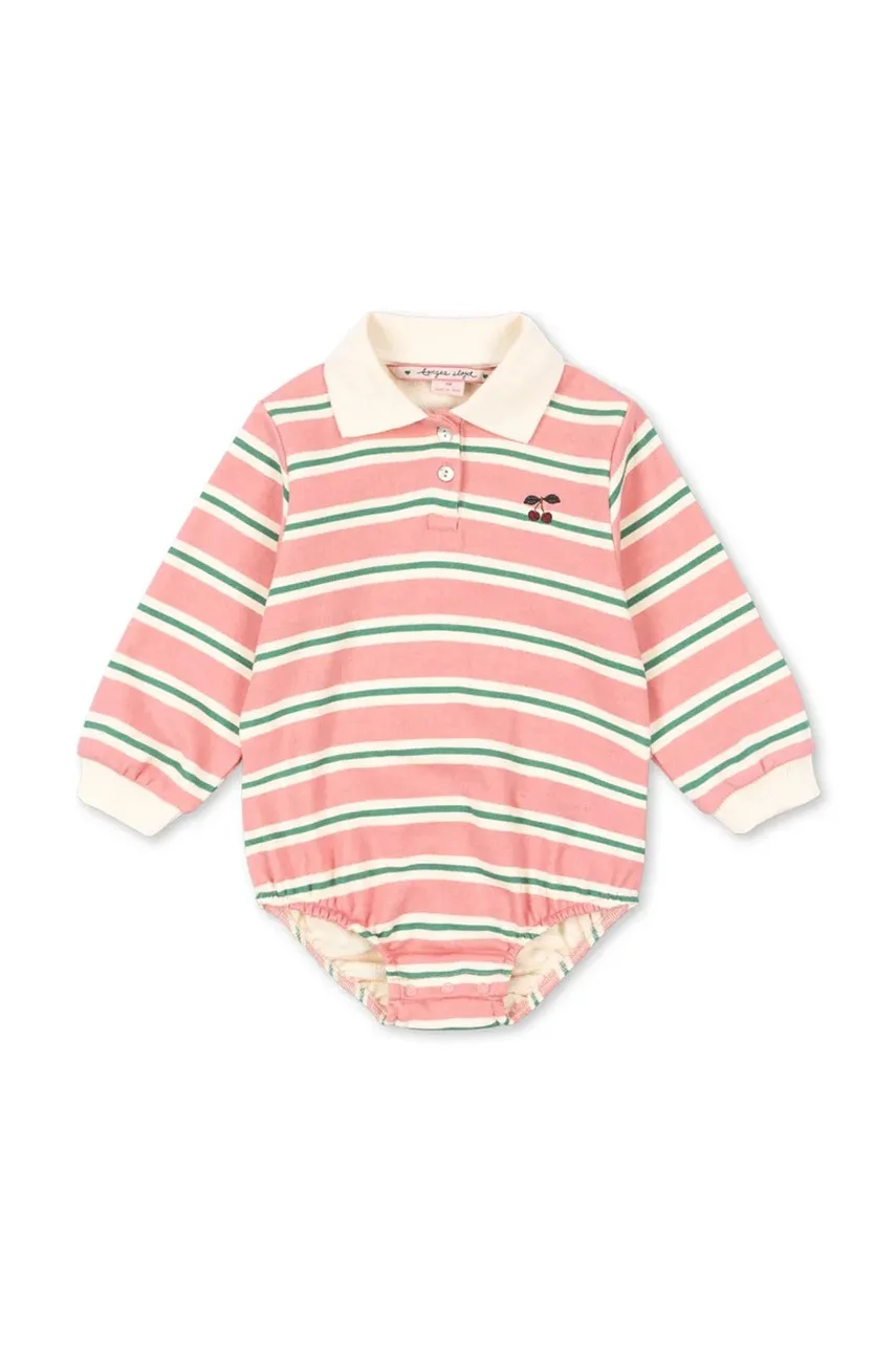 Konges Sløjd Бебешко боди от памук SPOTTY LS ROMPER GOTS
