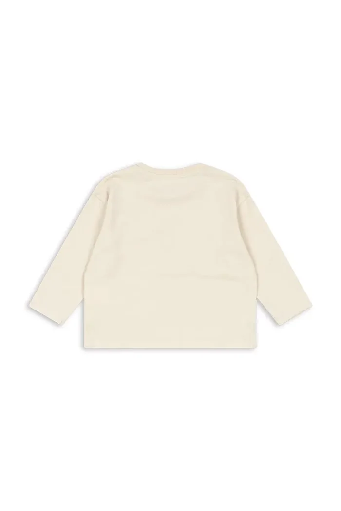 Konges Sløjd блуза с дълги ръкави за деца от памук FILI BOX FIT TEE GOTS бежова KS106018