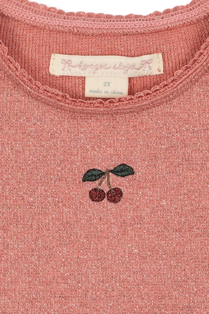 Konges Sløjd блуза с дълги ръкави за деца с памук ROLI BLOUSE OCS розова KS106214