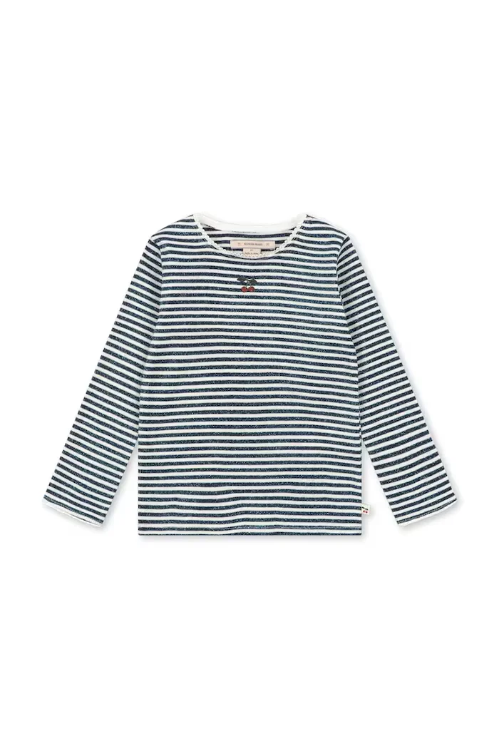 Konges Sløjd блуза с дълги ръкави за деца с памук ROLI STRIPE BLOUSE OCS синя KS107376