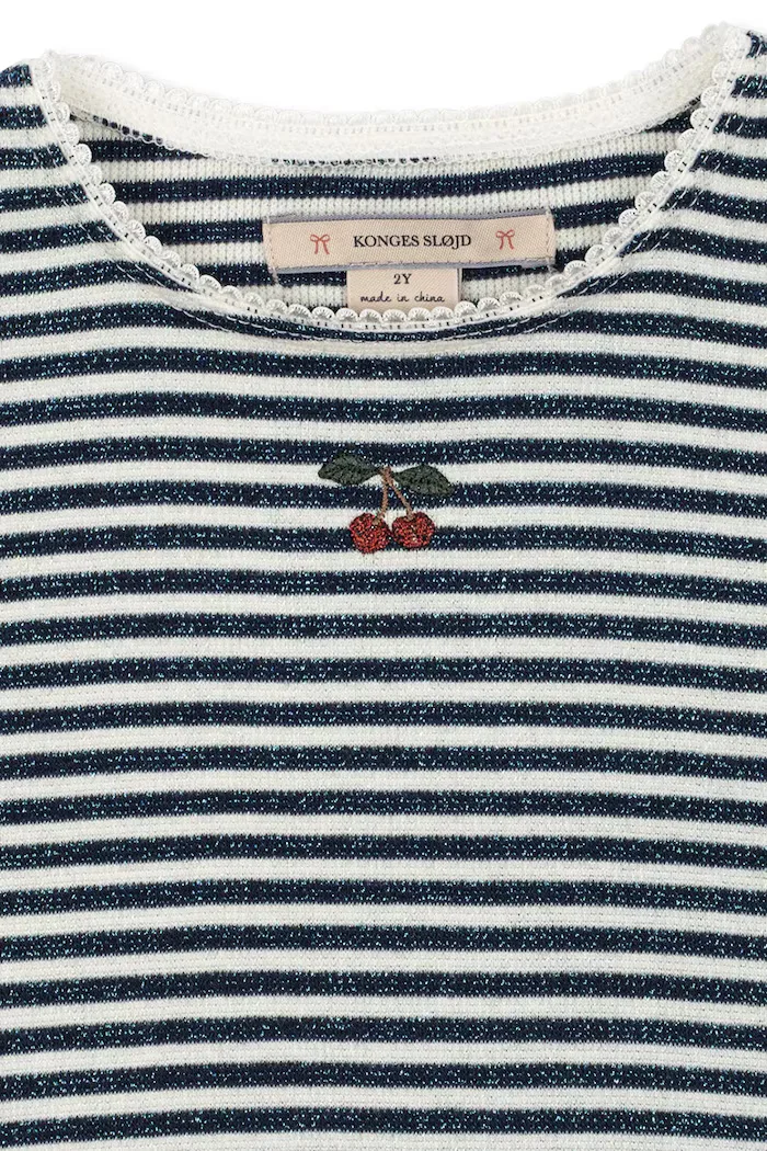 Konges Sløjd блуза с дълги ръкави за деца с памук ROLI STRIPE BLOUSE OCS синя KS107376
