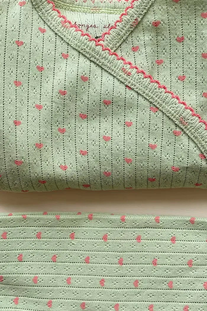 Konges Sløjd боди за бебе от памук MINNIE NEWBORN BODY GOTS зелено KS106168