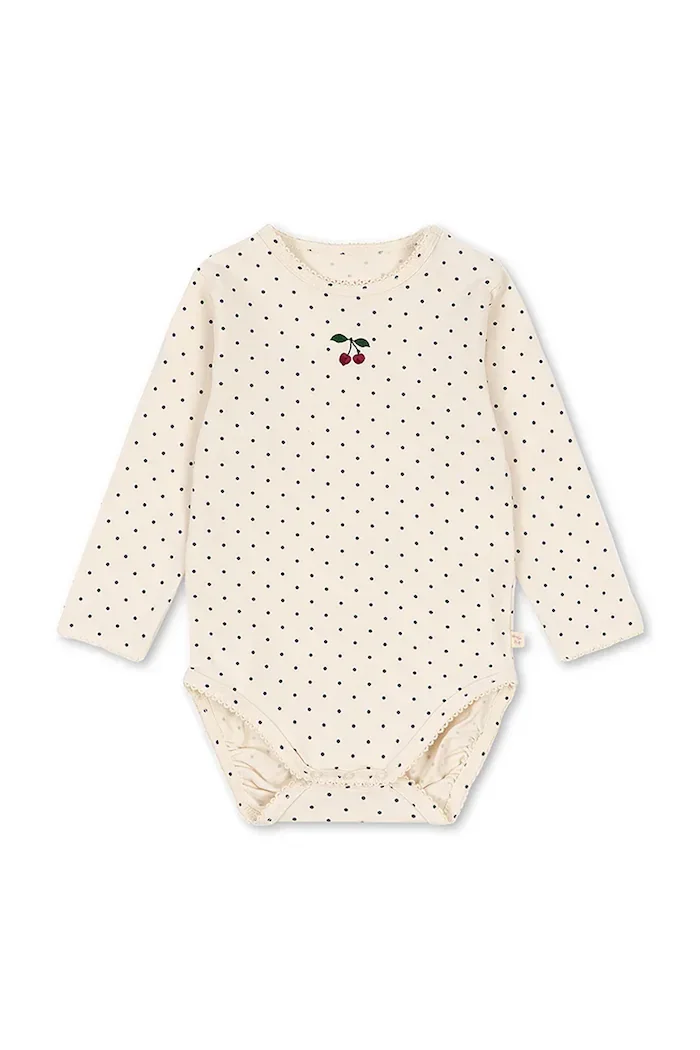 Konges Sløjd боди за бебе от памук с еластан BASIC LS BODY GOTS бежово KS105896