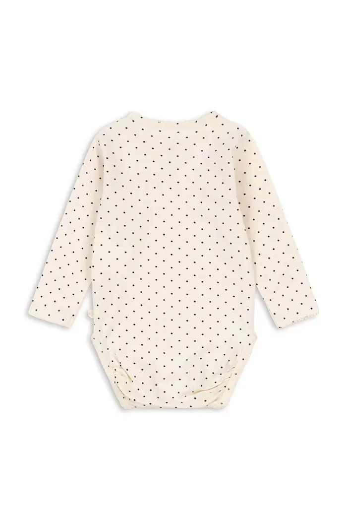 Konges Sløjd боди за бебе от памук с еластан BASIC LS BODY GOTS бежово KS105896