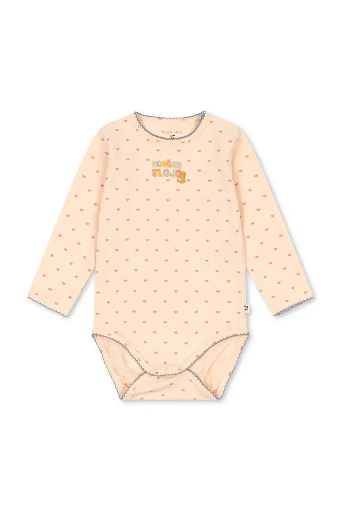 Konges Sløjd боди за бебе от памук с еластан BASIC LS BODY GOTS розово KS105896