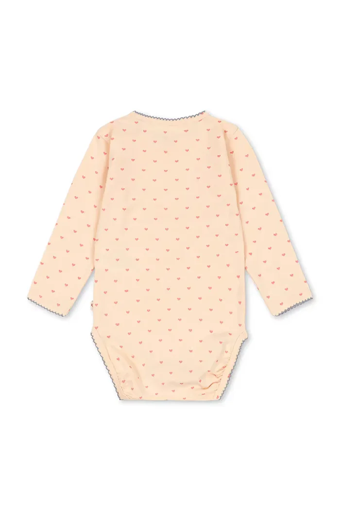Konges Sløjd боди за бебе от памук с еластан BASIC LS BODY GOTS розово KS105896