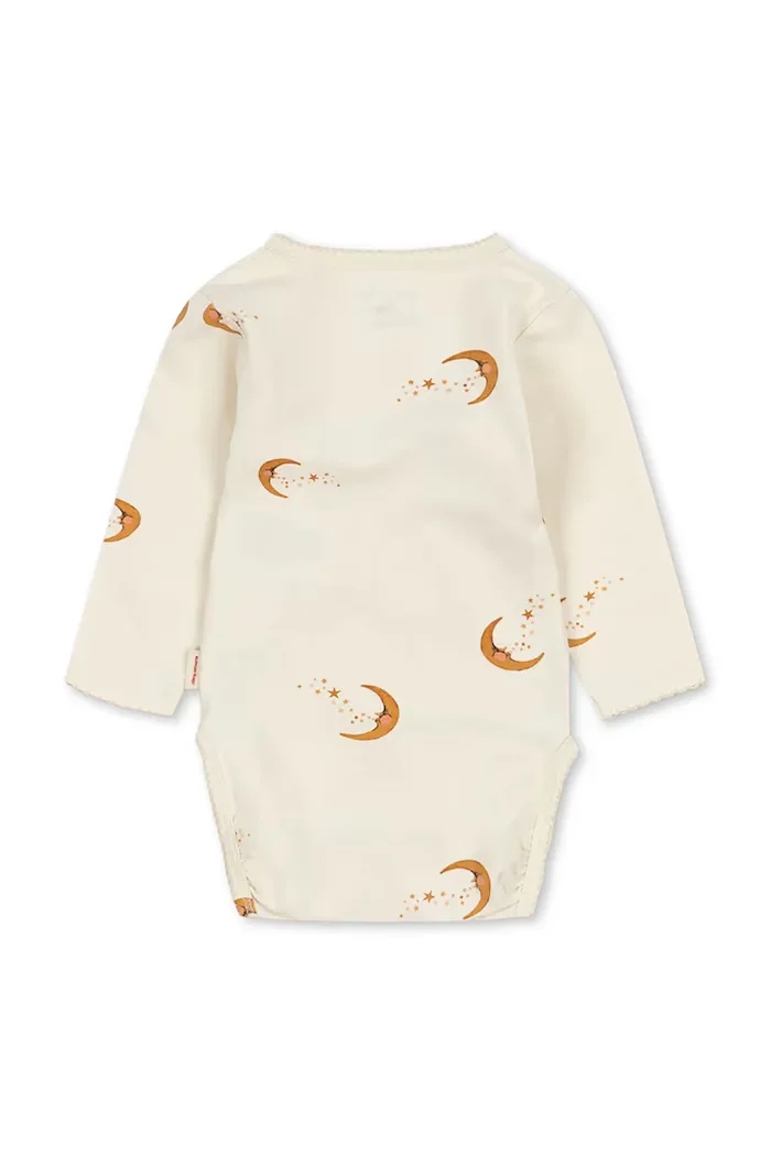 Konges Sløjd боди за бебе от памук с еластан BASIC LS NEWBORN BODY GOTS бежово KS106381