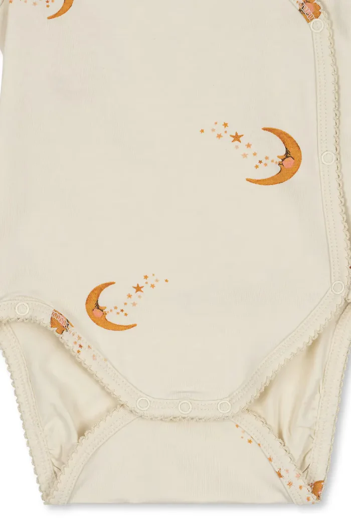 Konges Sløjd боди за бебе от памук с еластан BASIC LS NEWBORN BODY GOTS бежово KS106381