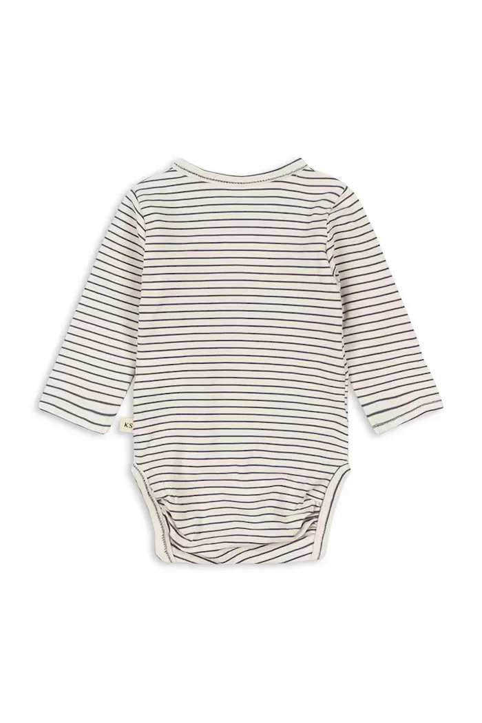 Konges Sløjd боди за бебе от памук с еластан BASIC LS NEWBORN BODY GOTS бяло KS105897