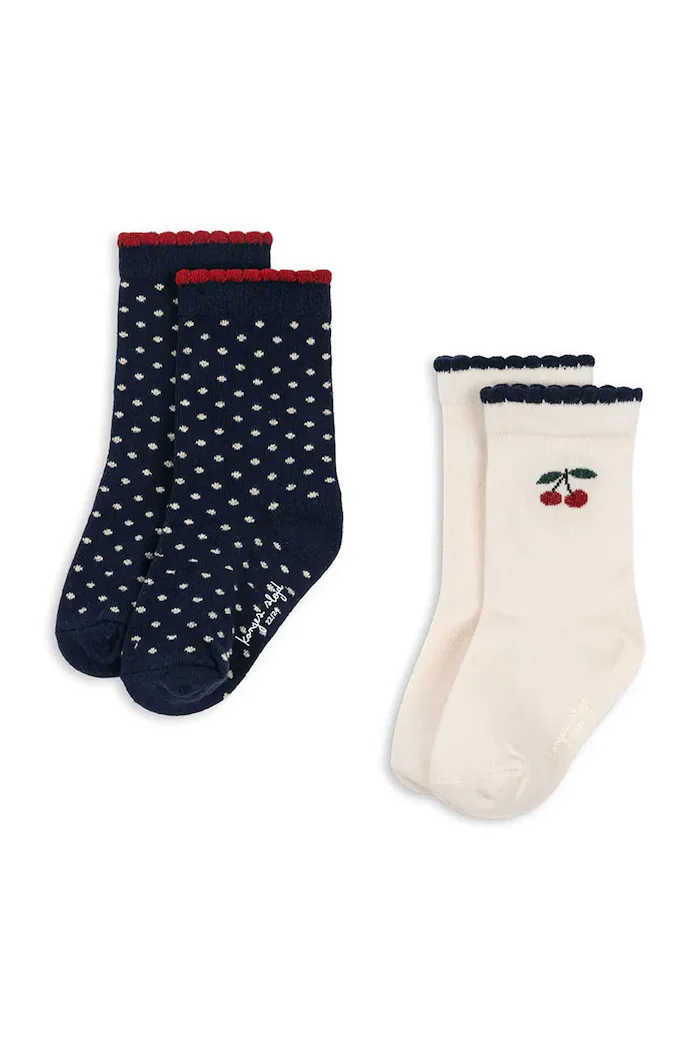 Konges Sløjd чорапи за деца 2 PACK CHERRY DOT SOCKS 2 броя бежови KS105830
