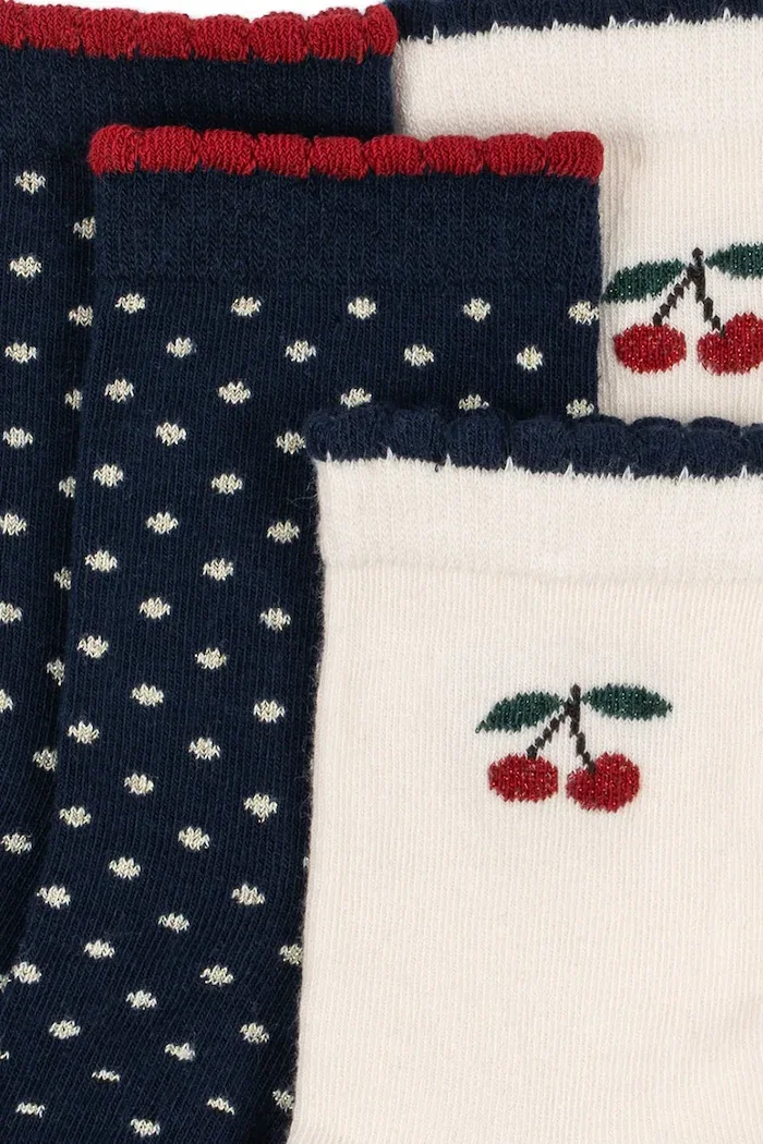 Konges Sløjd чорапи за деца 2 PACK CHERRY DOT SOCKS 2 броя бежови KS105830