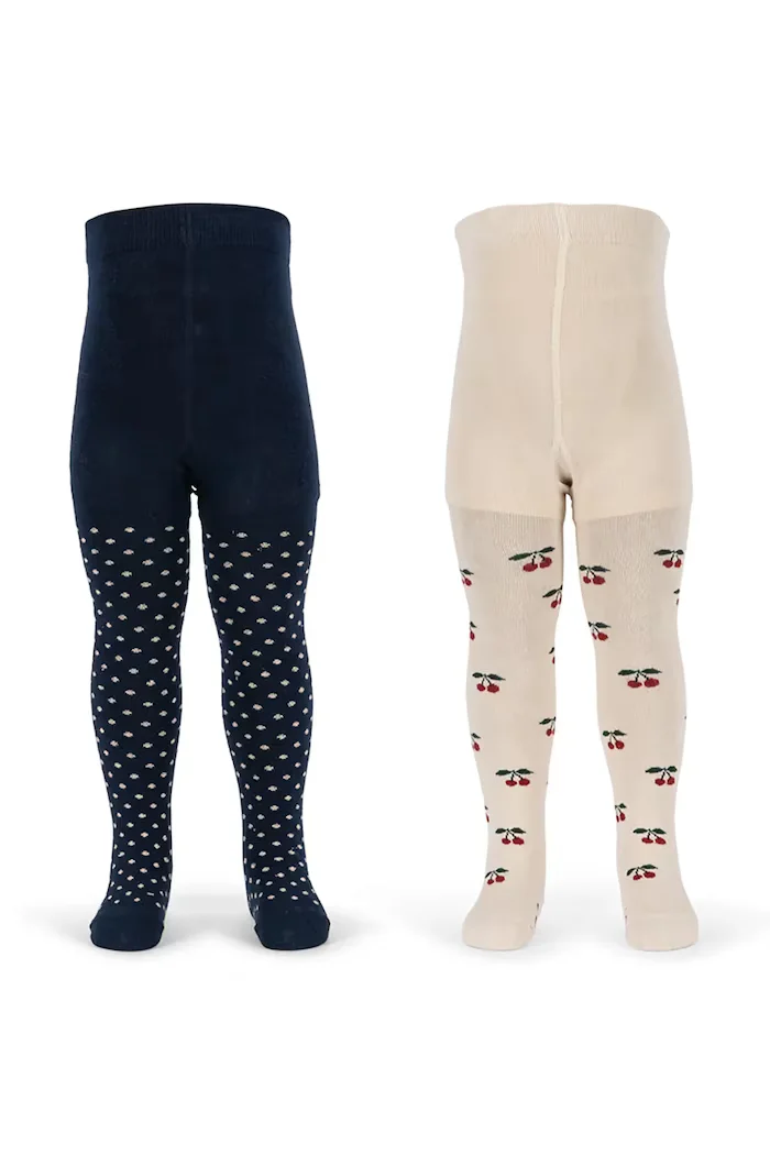 Konges Sløjd чорапогащник за деца 2 PACK CHERRY DOT TIGHTS бежов KS105831