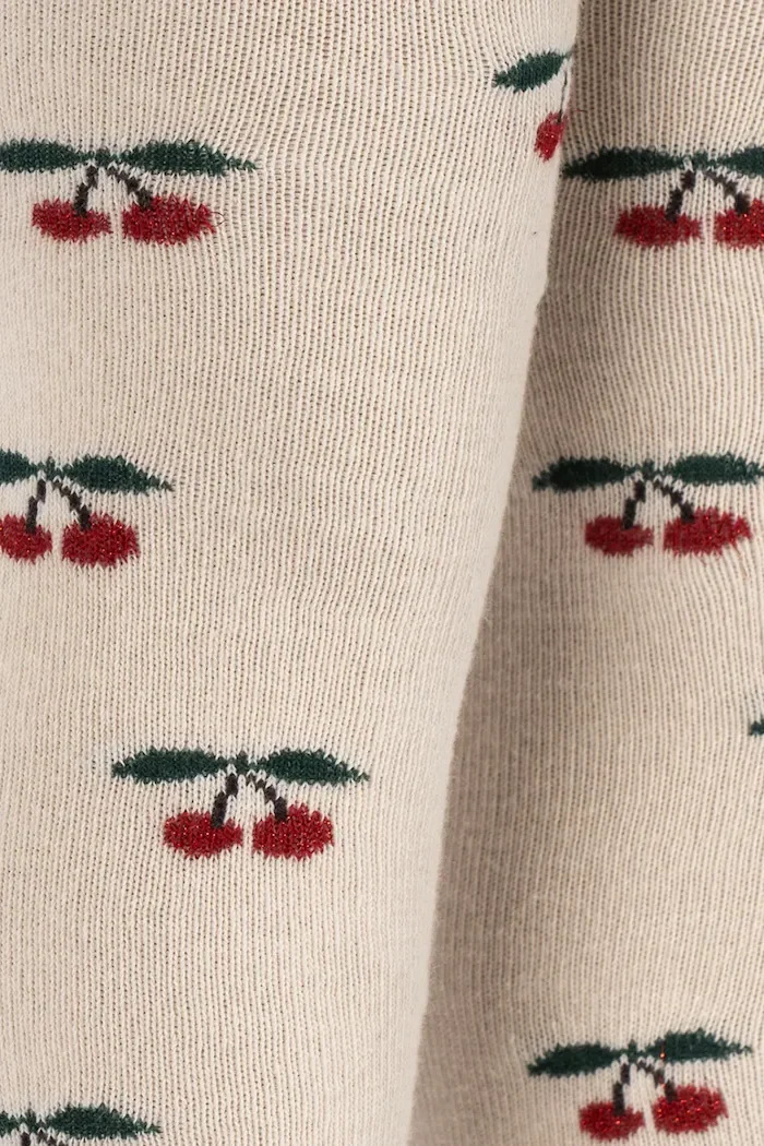 Konges Sløjd чорапогащник за деца 2 PACK CHERRY DOT TIGHTS бежов KS105831