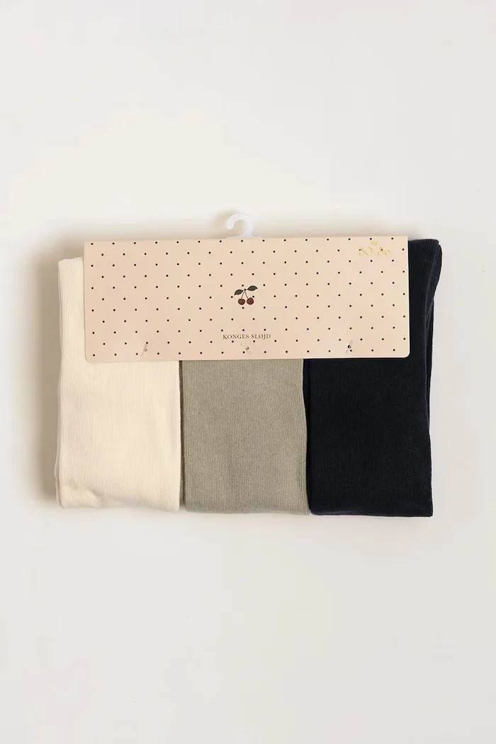 Konges Sløjd чорапогащник за деца 3-PACK TIGHTS бежов KS105639