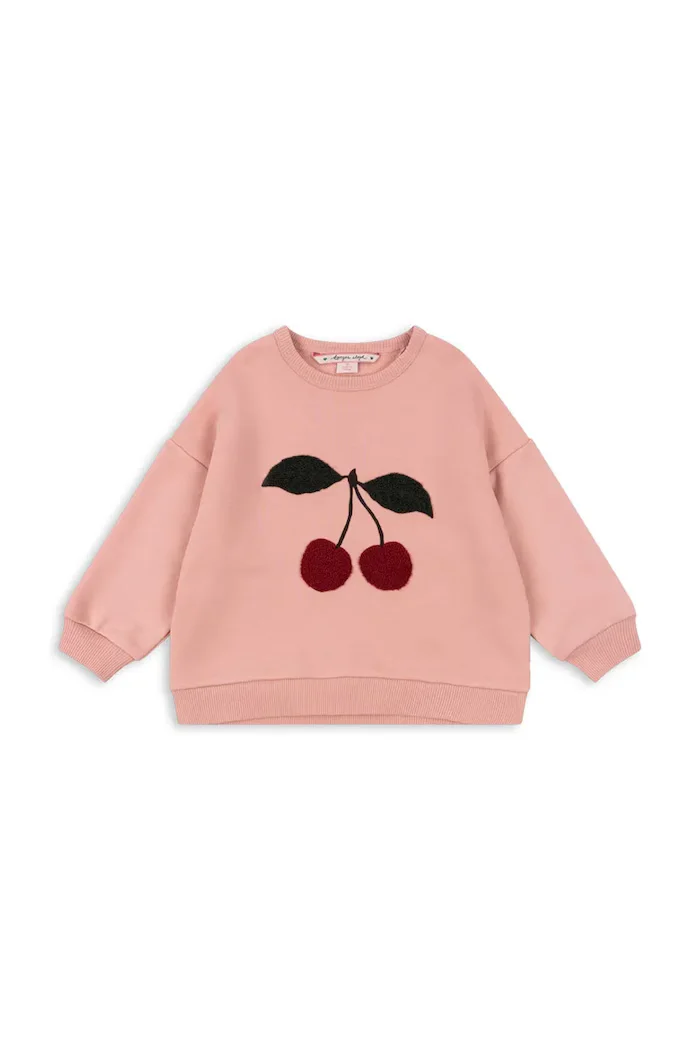 Konges Sløjd Детска блуза с памук LOU TERRY SWEAT SHIRT OCS в розово с апликация KS105642