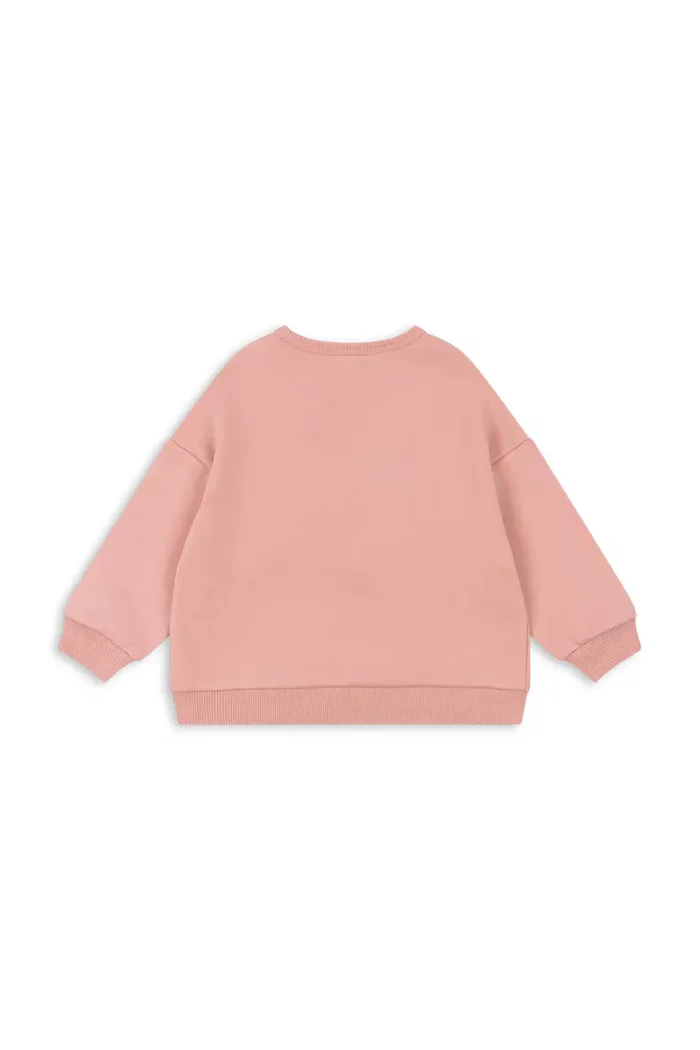 Konges Sløjd Детска блуза с памук LOU TERRY SWEAT SHIRT OCS в розово с апликация KS105642