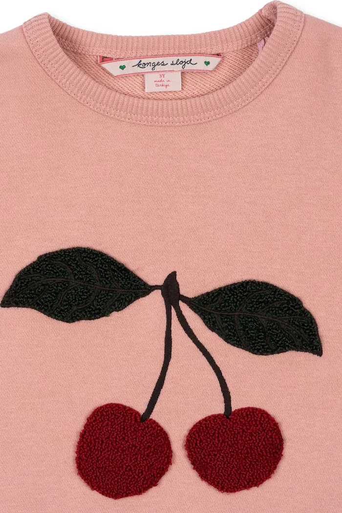 Konges Sløjd Детска блуза с памук LOU TERRY SWEAT SHIRT OCS в розово с апликация KS105642