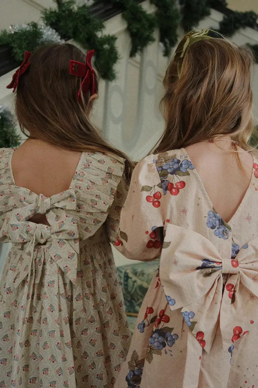 Konges Sløjd Детска памучна рокля AVI LS BOW DRESS GOTS