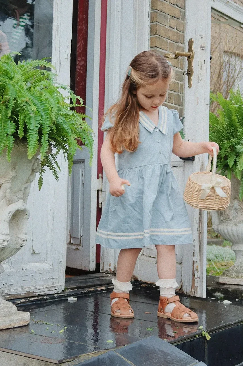 Konges Sløjd Детска памучна рокля CELEBRATION ALLIE SAILOR DRESS GOTS