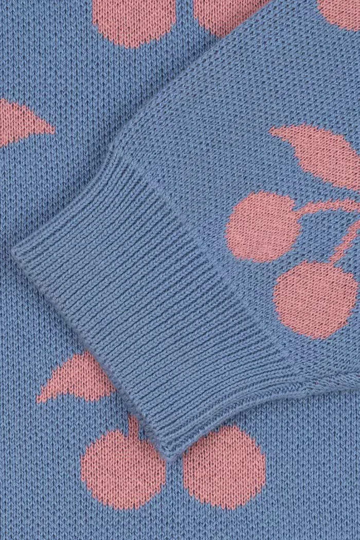 Konges Sløjd Детска памучна рокля LAPIS KNIT DRESS GOTS в лилаво къса с уголемена кройка KS103854