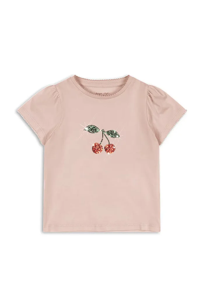 Konges Sløjd Детска памучна тениска FAMO PUFF TEE GOTS в розово KS104804