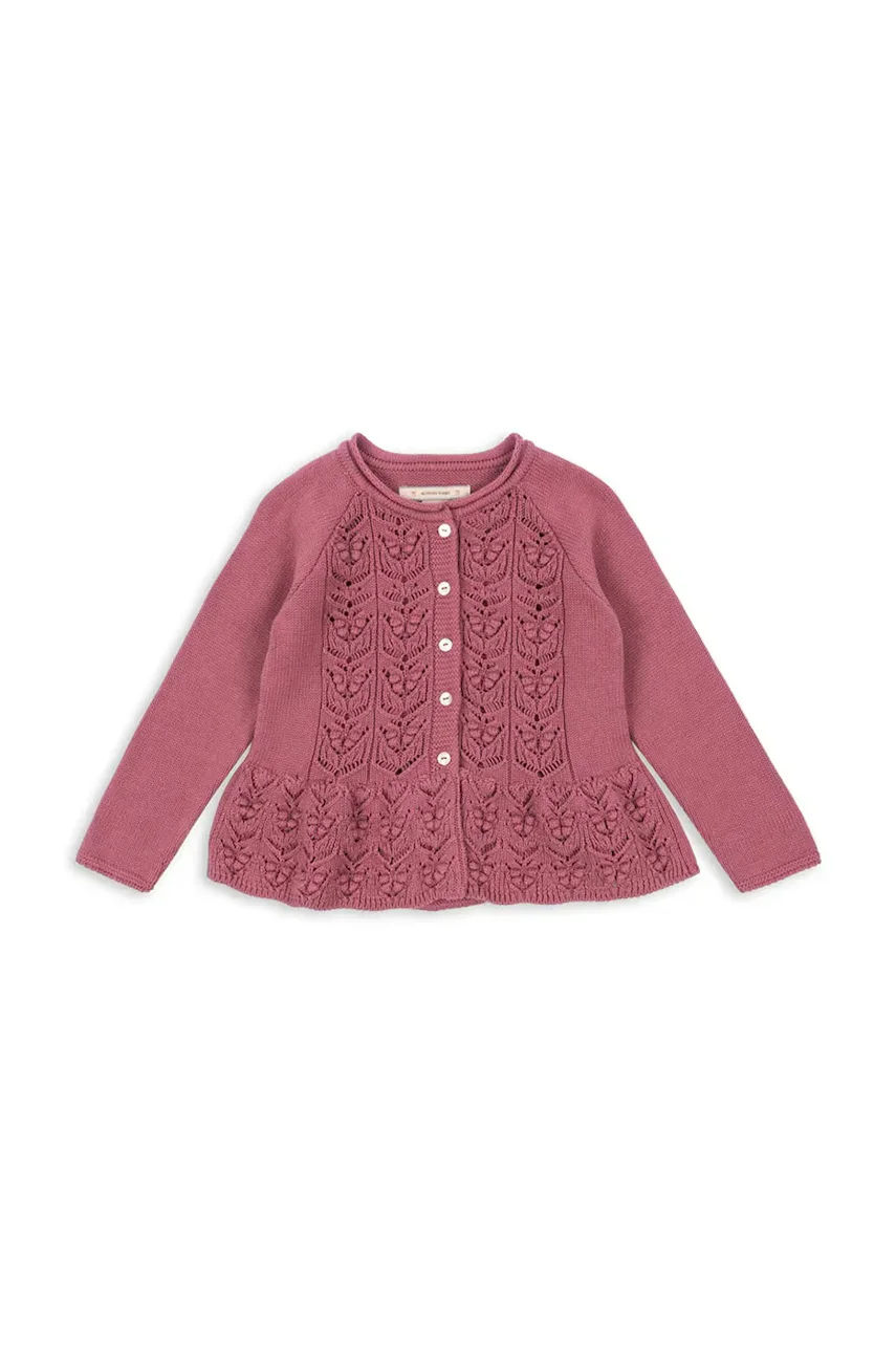 Konges Sløjd Детска памучна жилетка CABBY FRILL CARDIGAN GOTS