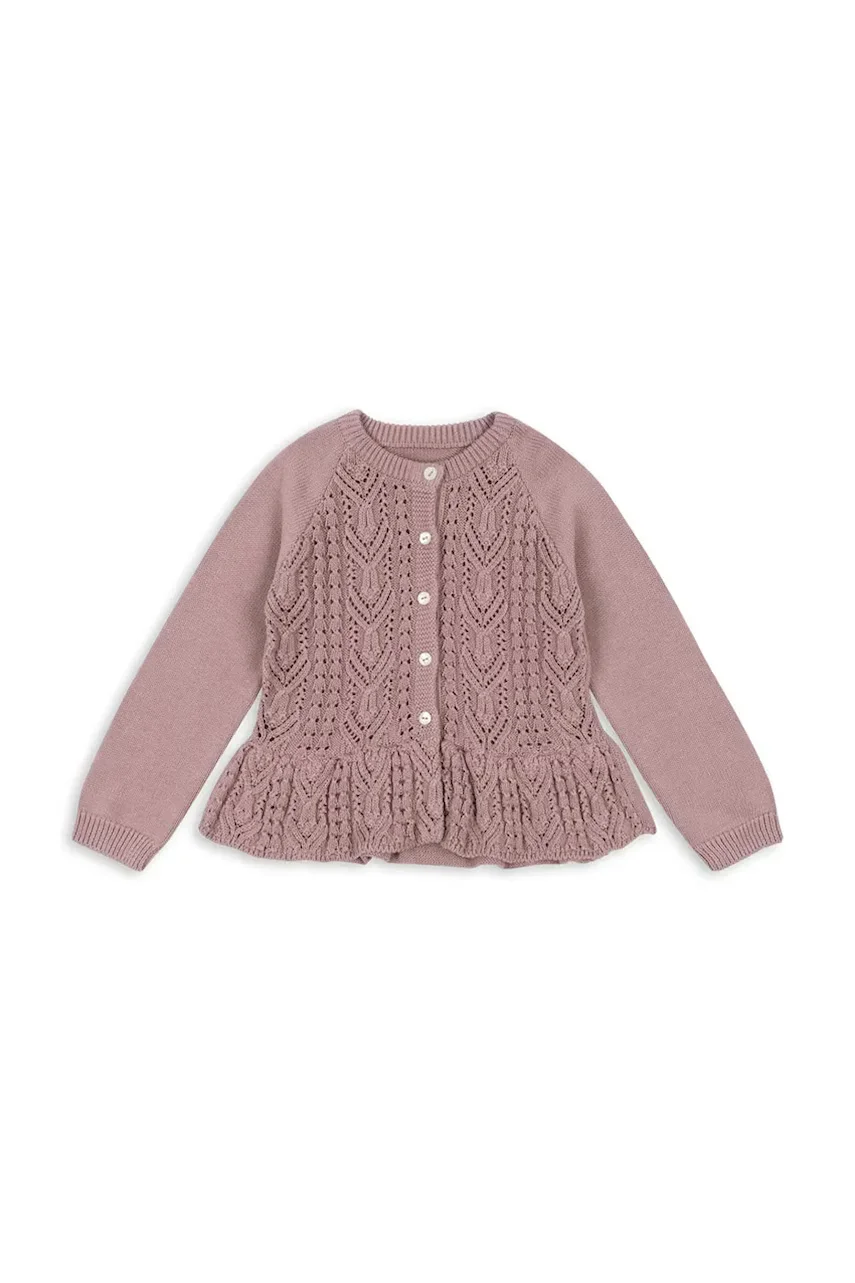 Konges Sløjd Детска памучна жилетка CABBY FRILL CARDIGAN GOTS