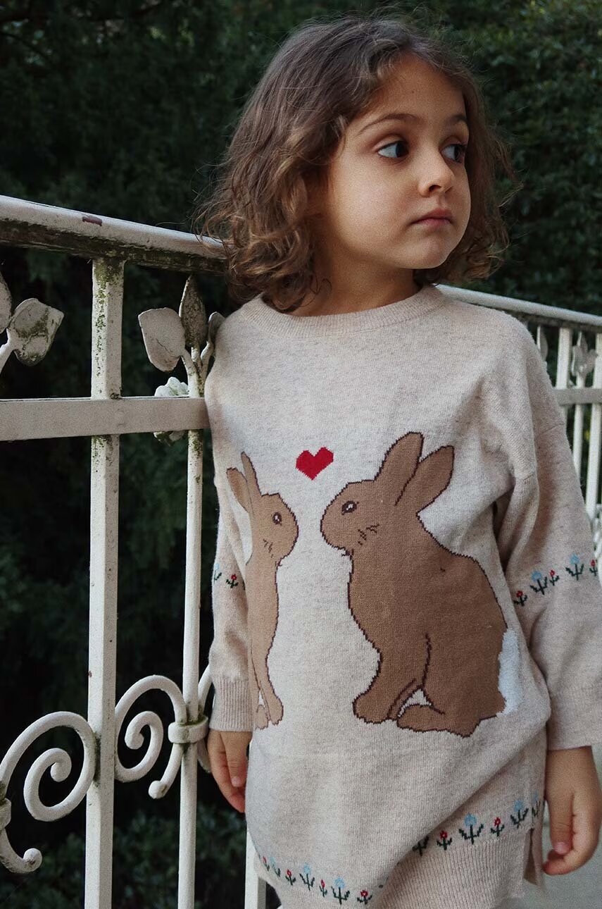 Konges Sløjd Детска рокля с вълна ELI KNIT DRESS