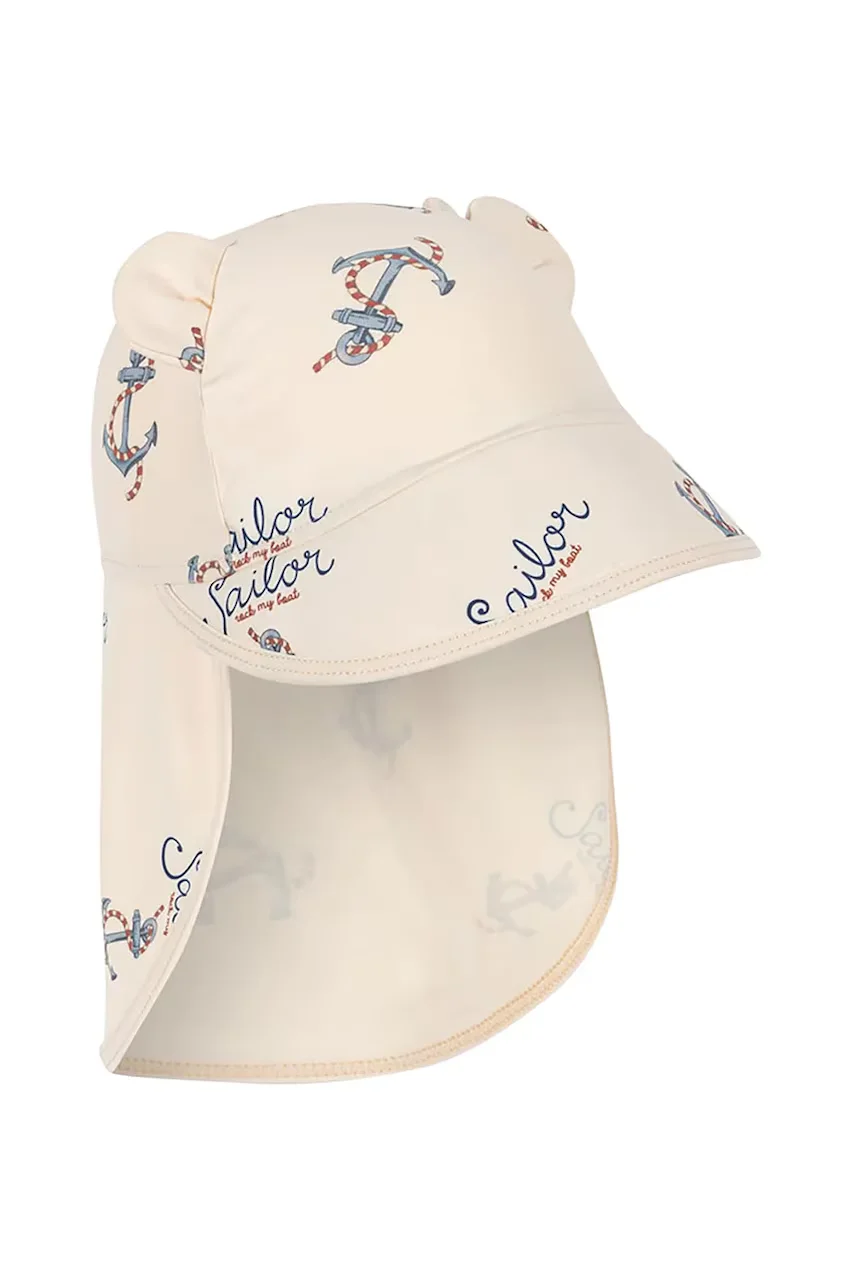 Konges Sløjd Детска шапка с козирка ASTER BEAR SWIM HAT GRS