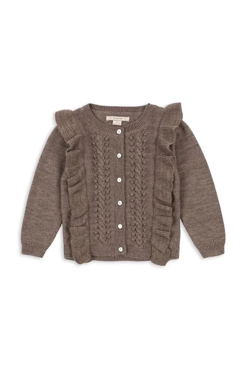 Konges Sløjd Детска вълнена жилетка FIOL FRILL CARDIGAN
