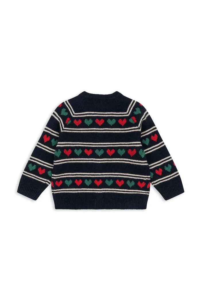 Konges Sløjd Детска жилетка с въ;на BELOU KNIT CARDIGAN в тъмносиньо KS104225
