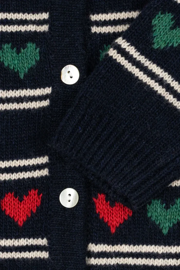 Konges Sløjd Детска жилетка с въ;на BELOU KNIT CARDIGAN в тъмносиньо KS104225