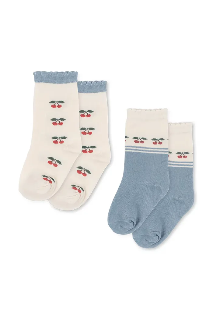 Konges Sløjd Детски чорапи 2 PACK CHERRY SOCKS (2 чифта) в бежово KS103310