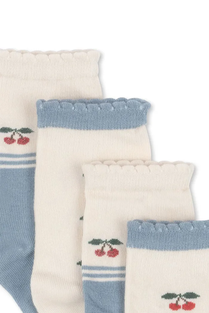 Konges Sløjd Детски чорапи 2 PACK CHERRY SOCKS (2 чифта) в бежово KS103310
