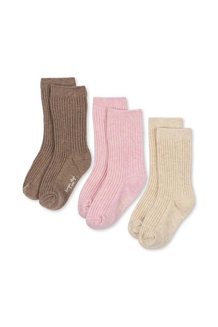 Konges Sløjd Детски чорапи 3 PACK RIB SOCKS (3 чифта)