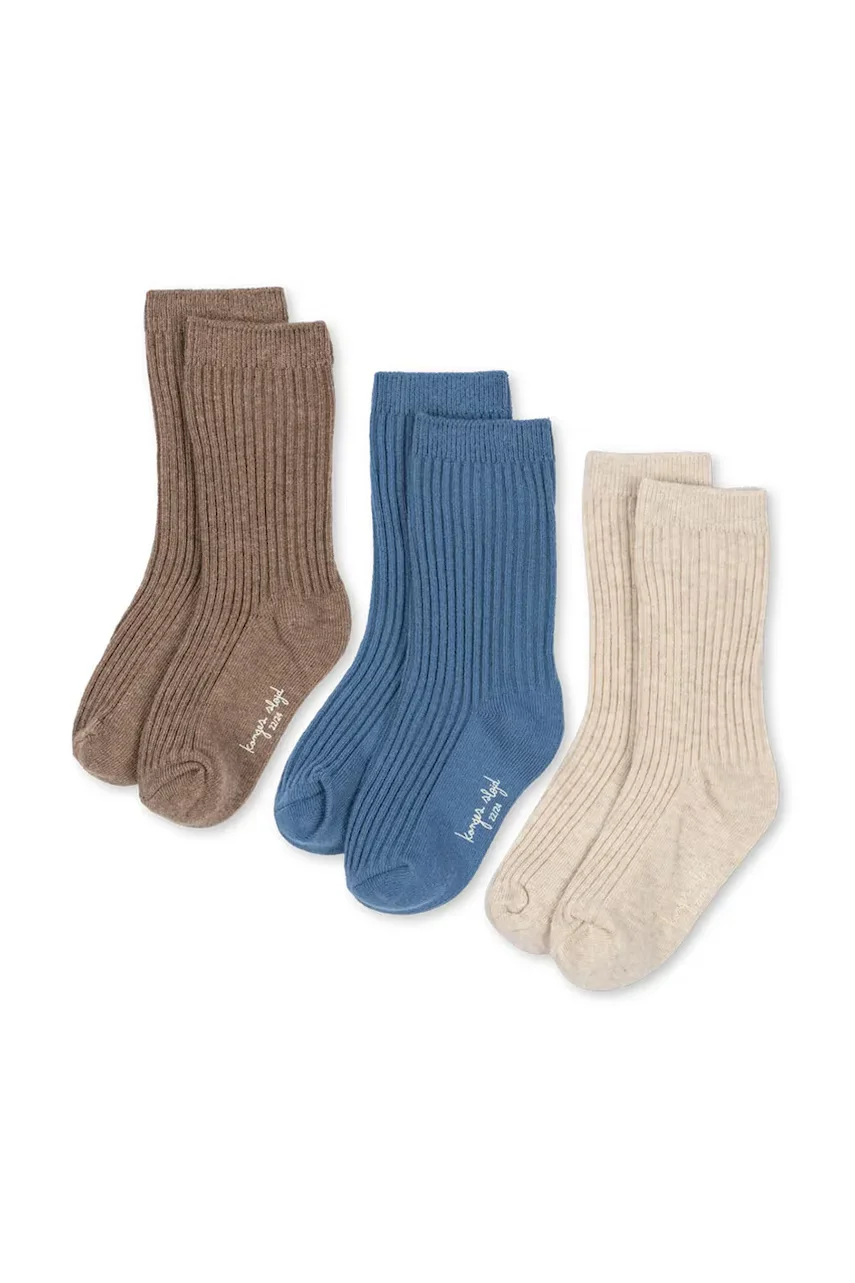 Konges Sløjd Детски чорапи 3 PACK RIB SOCKS (3 чифта)