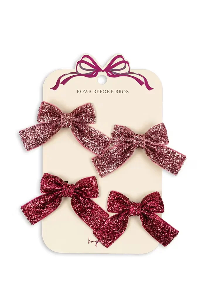 Konges Sløjd Детски фиби за коса GLITTER BOW HAIR CLIPS (4 броя) KS104615