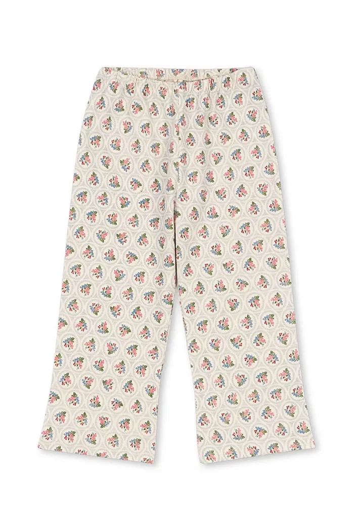 Konges Sløjd Детски памучен панталон DREY PANTS GOTS в бежово с десен KS104291