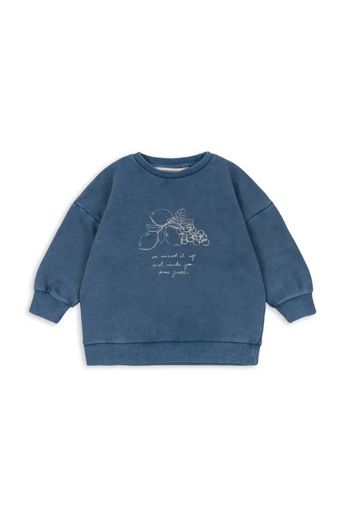 Konges Sløjd Детски суичър LOU WASHED SWEAT SHIRT OCS в тъмносиньо с десен KS104348