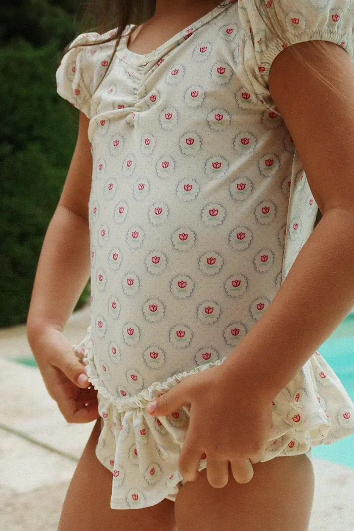Konges Sløjd Детски цял бански MALTI SWIMSUIT GRS в бежово KS104980