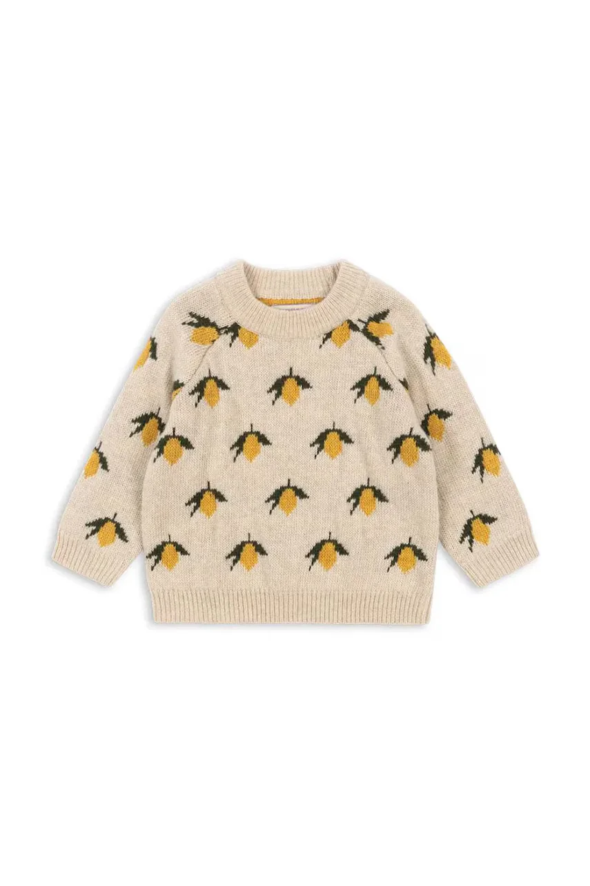 Konges Sløjd Детски вълнен пуловер BELOU LEMON KNIT BLOUSE
