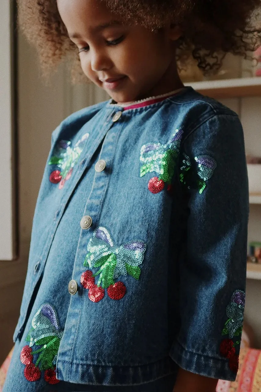 Konges Sløjd Детско памучно яке MAGOT SEQUIN DENIM JACKET GOTS