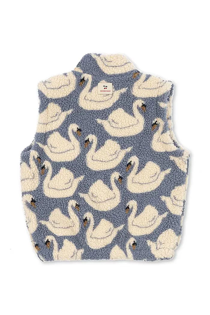 Konges Sløjd елек за деца от полар JODY TEDDY VEST GRS син KS105722