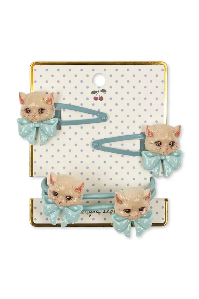 Konges Sløjd фиби за коса за деца от синтетична смола KITTY HAIR ACCESSORIES 4 броя KS106081