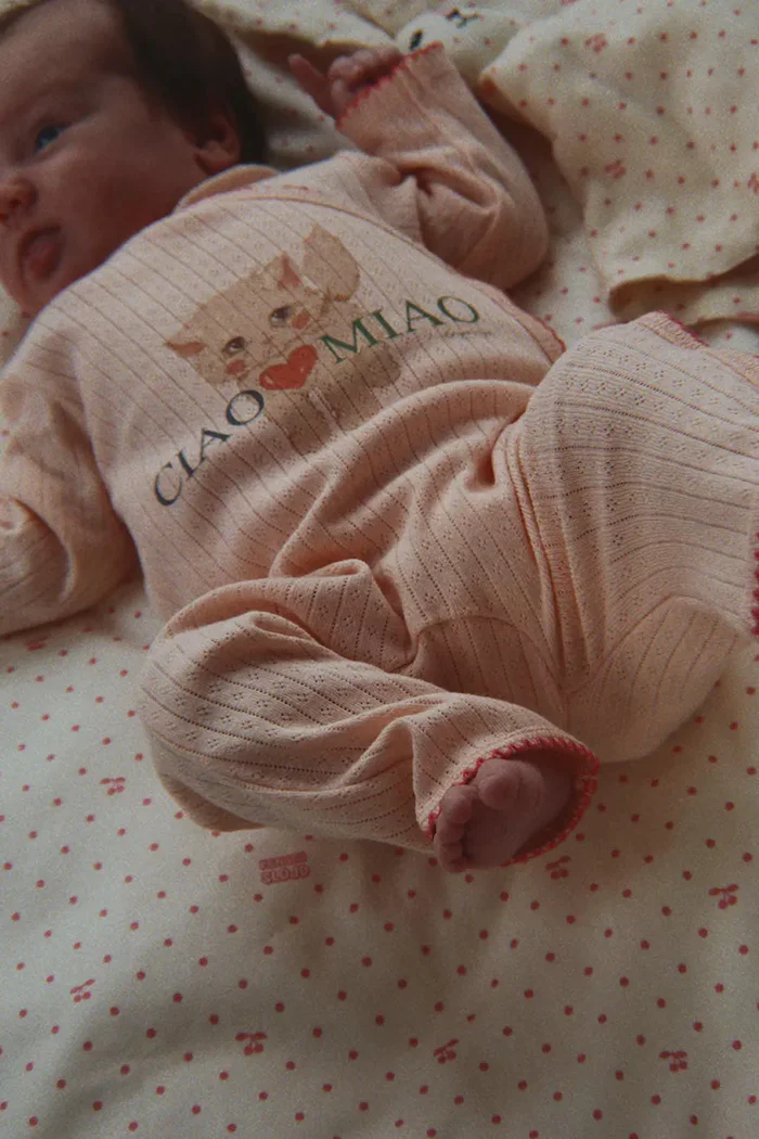 Konges Sløjd гащеризон за деца от памук MINNIE ONESIE GOTS розов KS106170