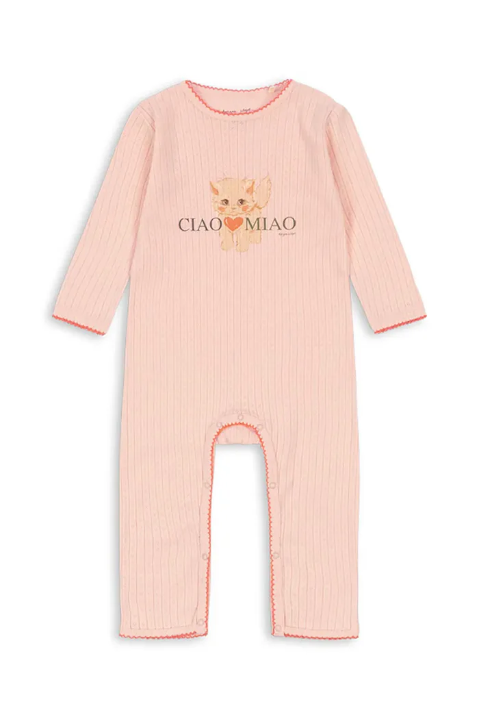 Konges Sløjd гащеризон за деца от памук MINNIE ONESIE GOTS розов KS106170
