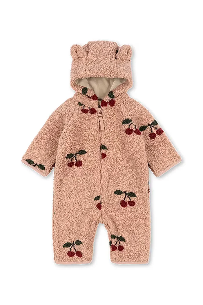 Konges Sløjd гащеризон за деца от полар JODY TEDDY ONESIE GRS розов KS105721