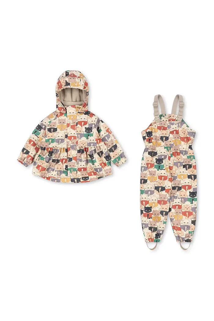 Konges Sløjd гащеризон за деца RAINY PALME SET GIRL бежов KS105764