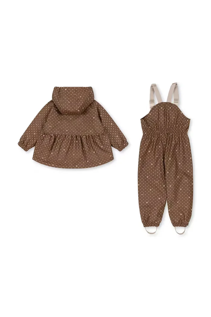 Konges Sløjd гащеризон за деца RAINY PALME SET GIRL кафяв KS105764