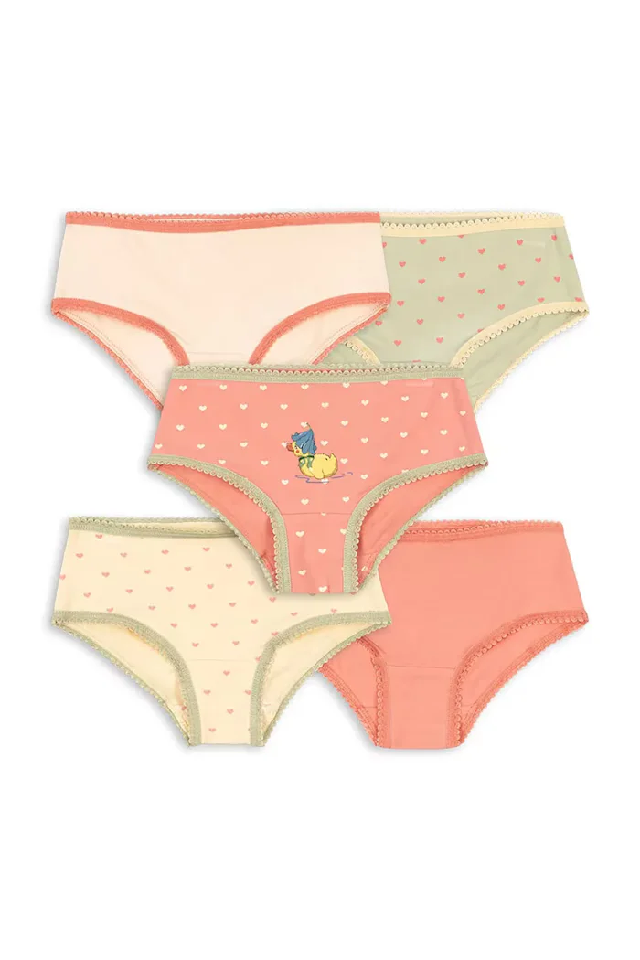 Konges Sløjd класически бикини за деца от памук с еластан BASIC 5 PACK GIRL UNDERPANTS GOTS 5 броя оранжеви KS105894
